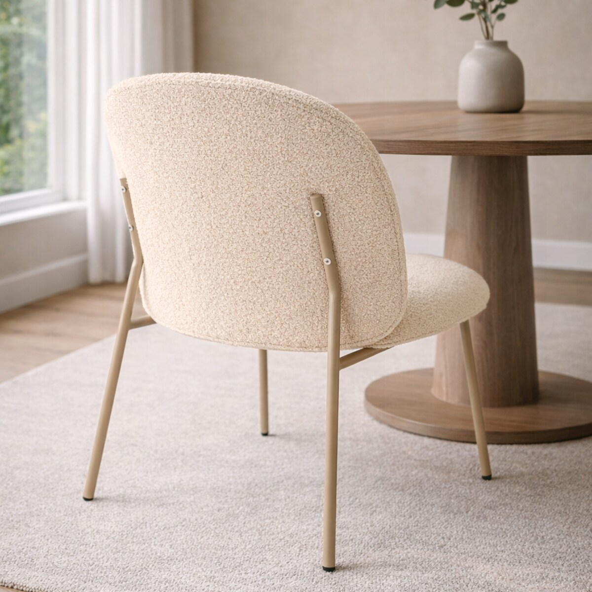 Krzesło VENTO Kremowe Beżowe Tapicerowane Nowoczesne Do Jadalni Salonu