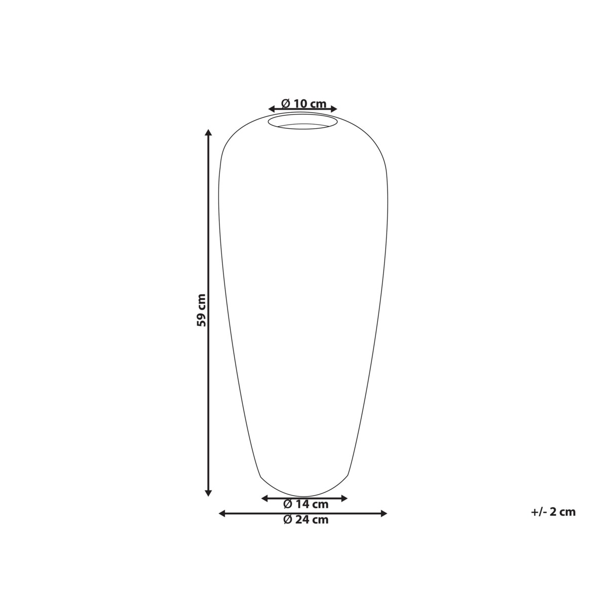 Wazon dekoracyjny z terakoty 59 cm brązowo-niebieski DOJRAN