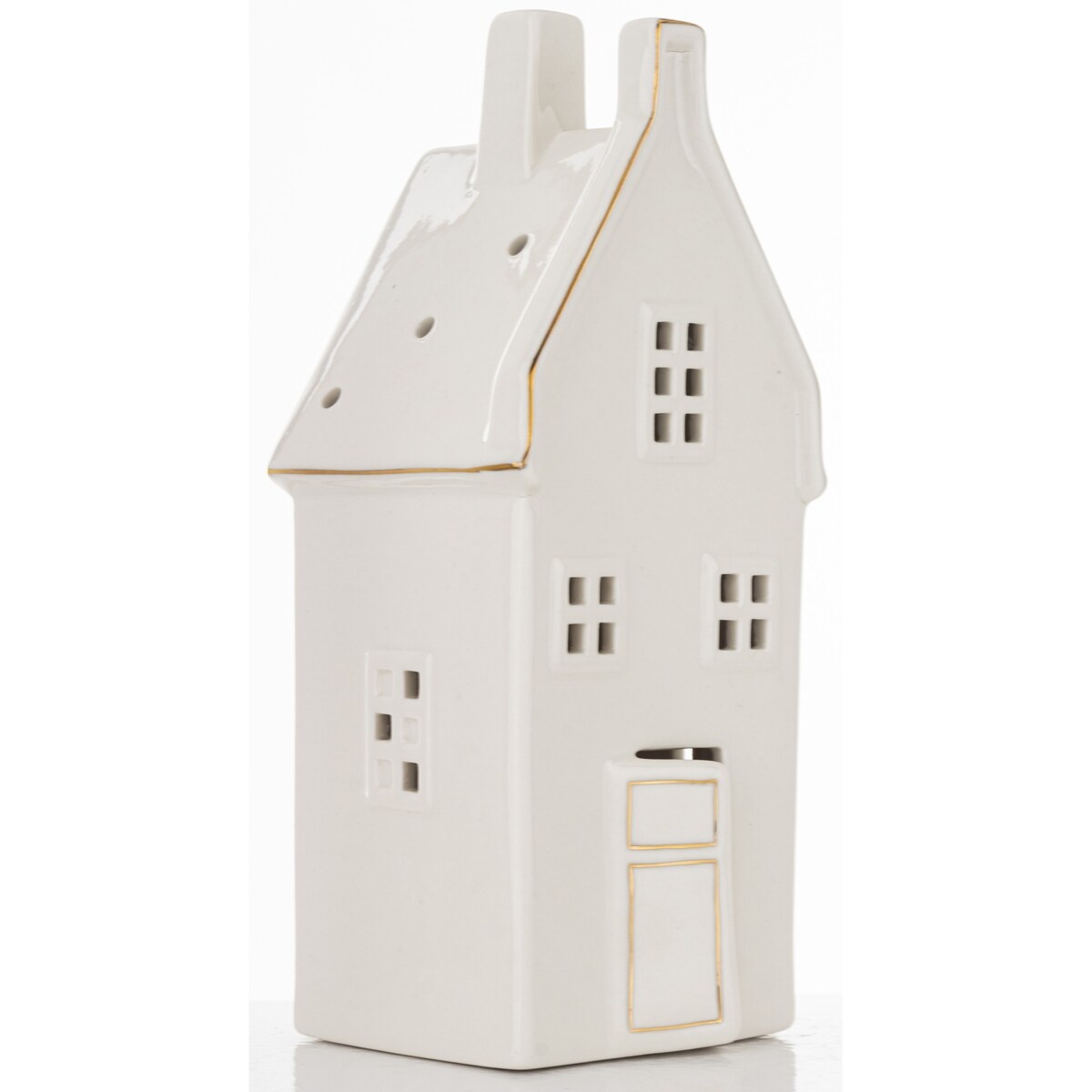 Ceramiczny biały domek LED 20x8,5 cm ADANI - II