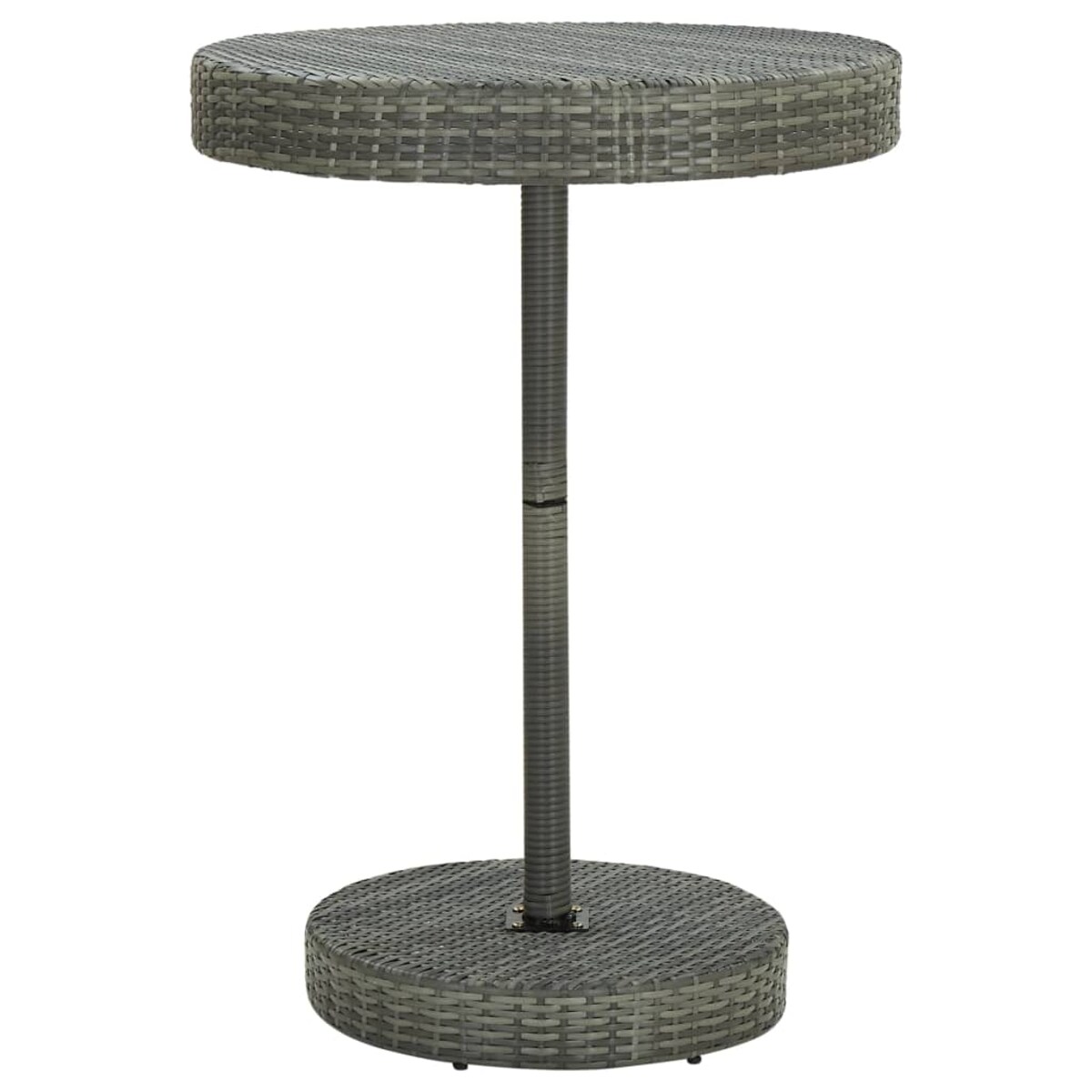 vidaXL Stolik ogrodowy, szary, 75,5 x 106 cm, polirattan