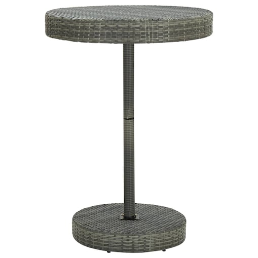 vidaXL Stolik ogrodowy, szary, 75,5 x 106 cm, polirattan