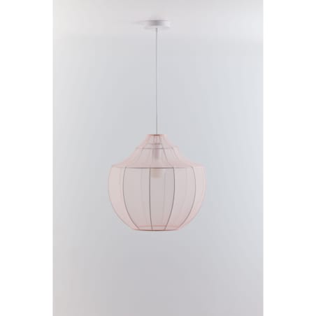 Lampa sufitowa z metalu i tkaniny pudrowa Adaya Ø45 cm