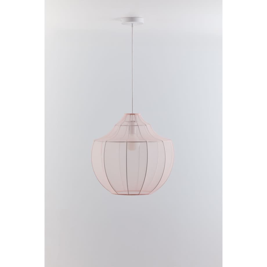 Lampa sufitowa z metalu i tkaniny pudrowa Adaya Ø45 cm