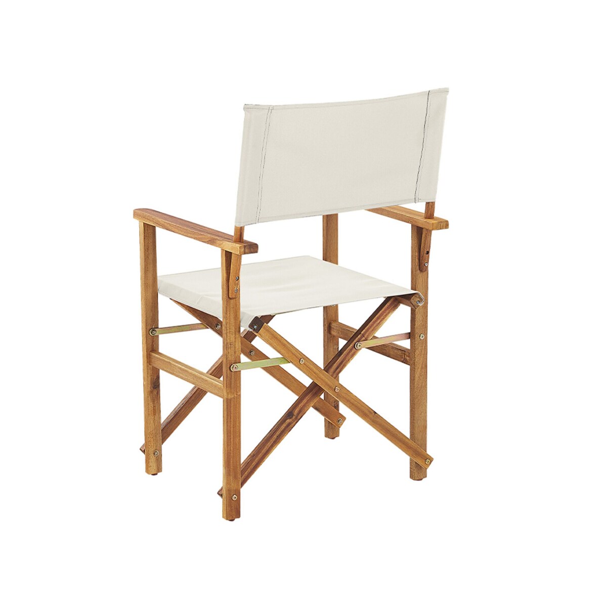 Zestaw 2 krzeseł ogrodowych akacjowy jasne drewno z białym CINE