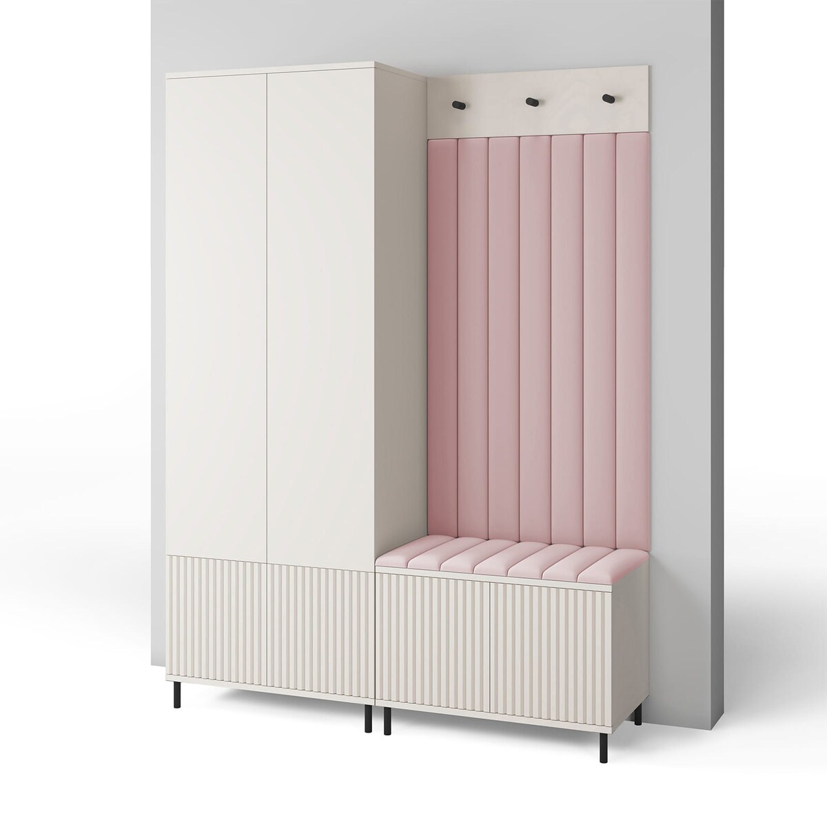 Przedpokój Ritmo wersja 1 frezowana wysokie nogi rurki Trinity 19 beżowy