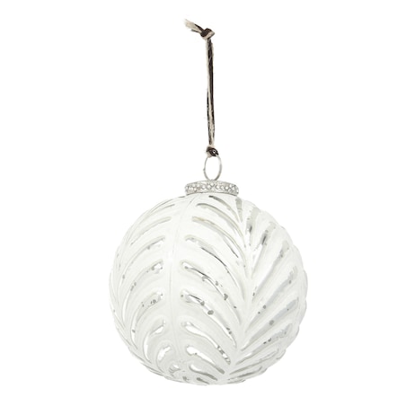 Bombka Vintage Snow ⌀12 cm white boże narodzenie, święta, świąteczne, biały, 12x13 cm