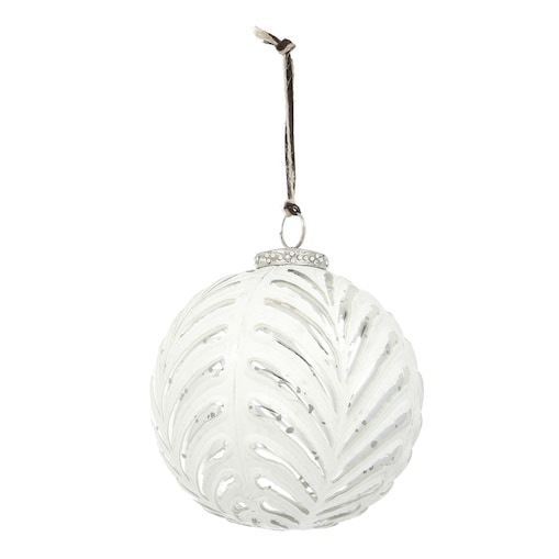 Bombka Vintage Snow ⌀12 cm white boże narodzenie, święta, świąteczne, biały, 12x13 cm