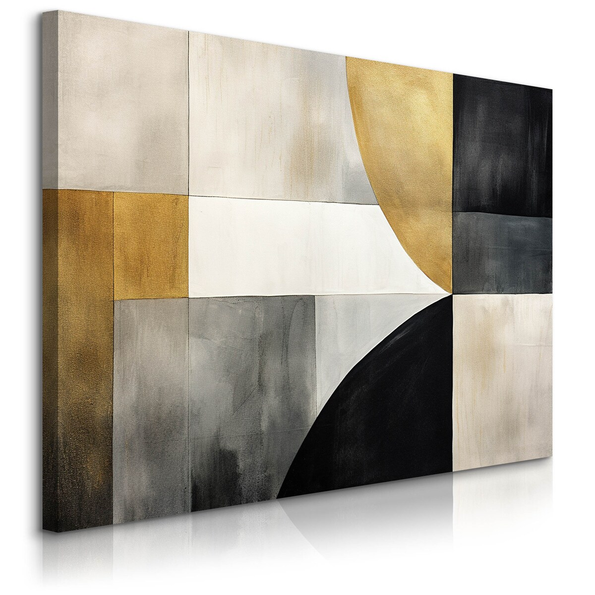 Obraz Abstrakcyjne Kształty Złote Ornamenty Styl Nowoczesny 120x80cm