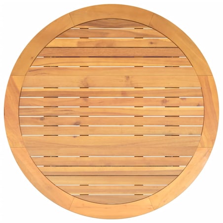 vidaXL Stół ogrodowy z akacjowym blatem, szary, Ø110x71 cm, rattan PE
