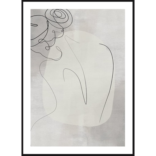 Poster Story, Plakat, Obraz - Kobieta Odwrócona Tyłem w Konturach wymiary 42 x 60 cm