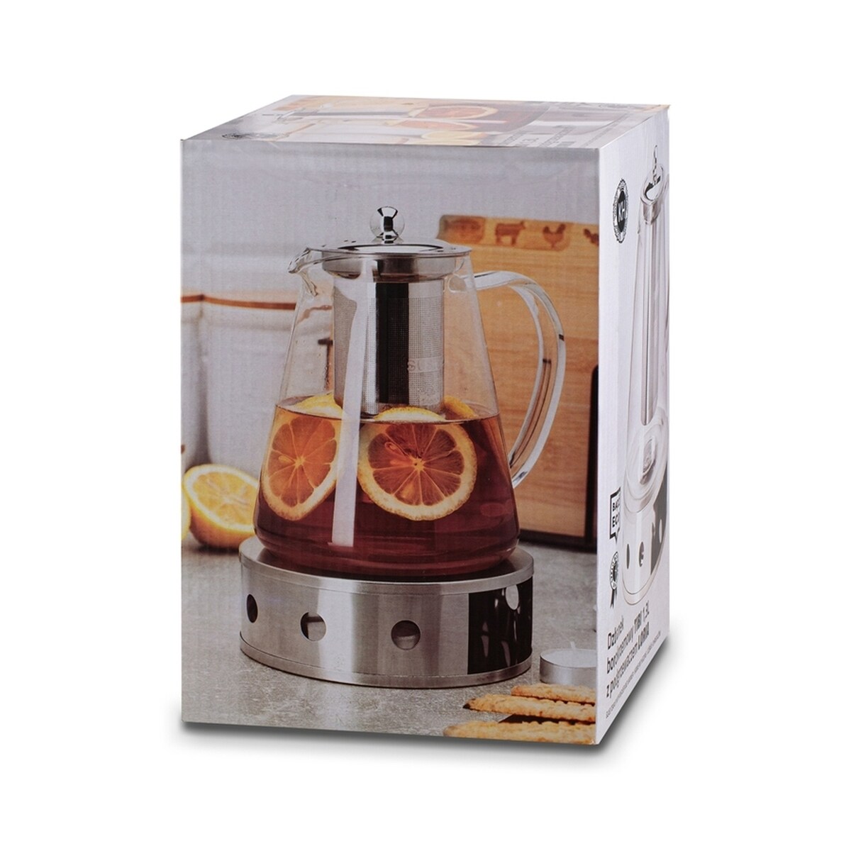 Dzbanek IMBRYK do herbaty z zaparzaczem podgrzewaczem 1,3 l na prezent mama