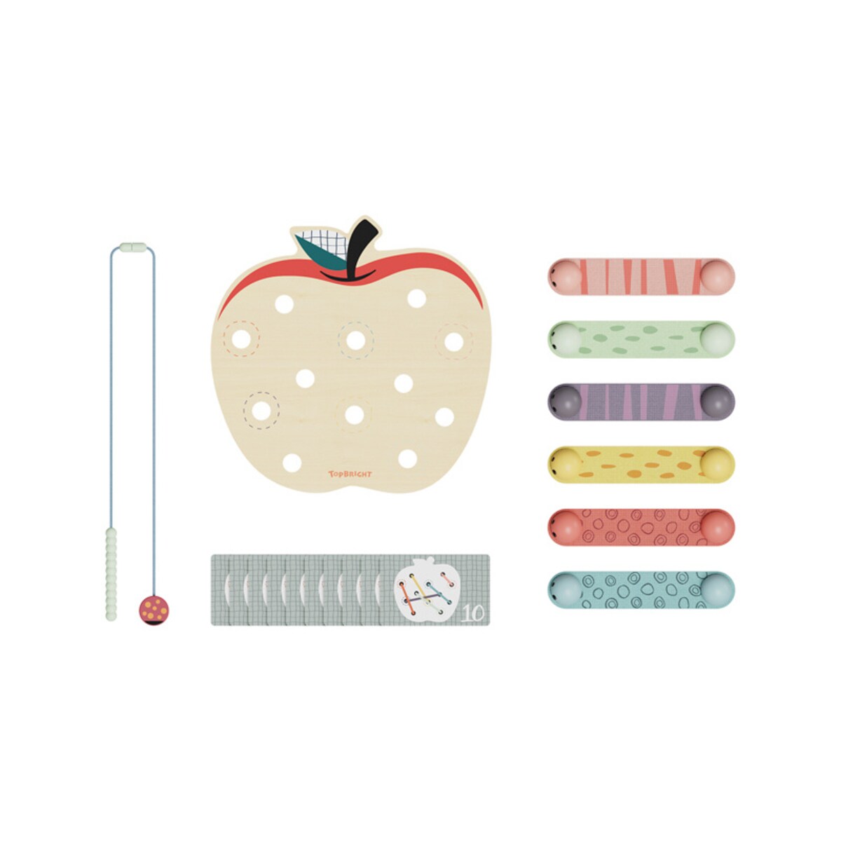 Robaczki w jabłuszku – drewniana zabawka edukacyjna logiczna 18 mies.+ Top Bright