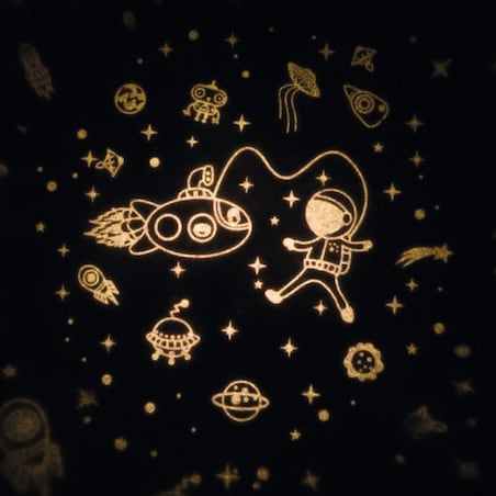 Seledynowa lampka nocna dla dzieci projektor: Grzybek