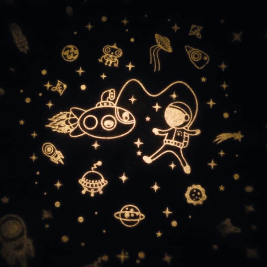 Seledynowa lampka nocna dla dzieci projektor: Grzybek