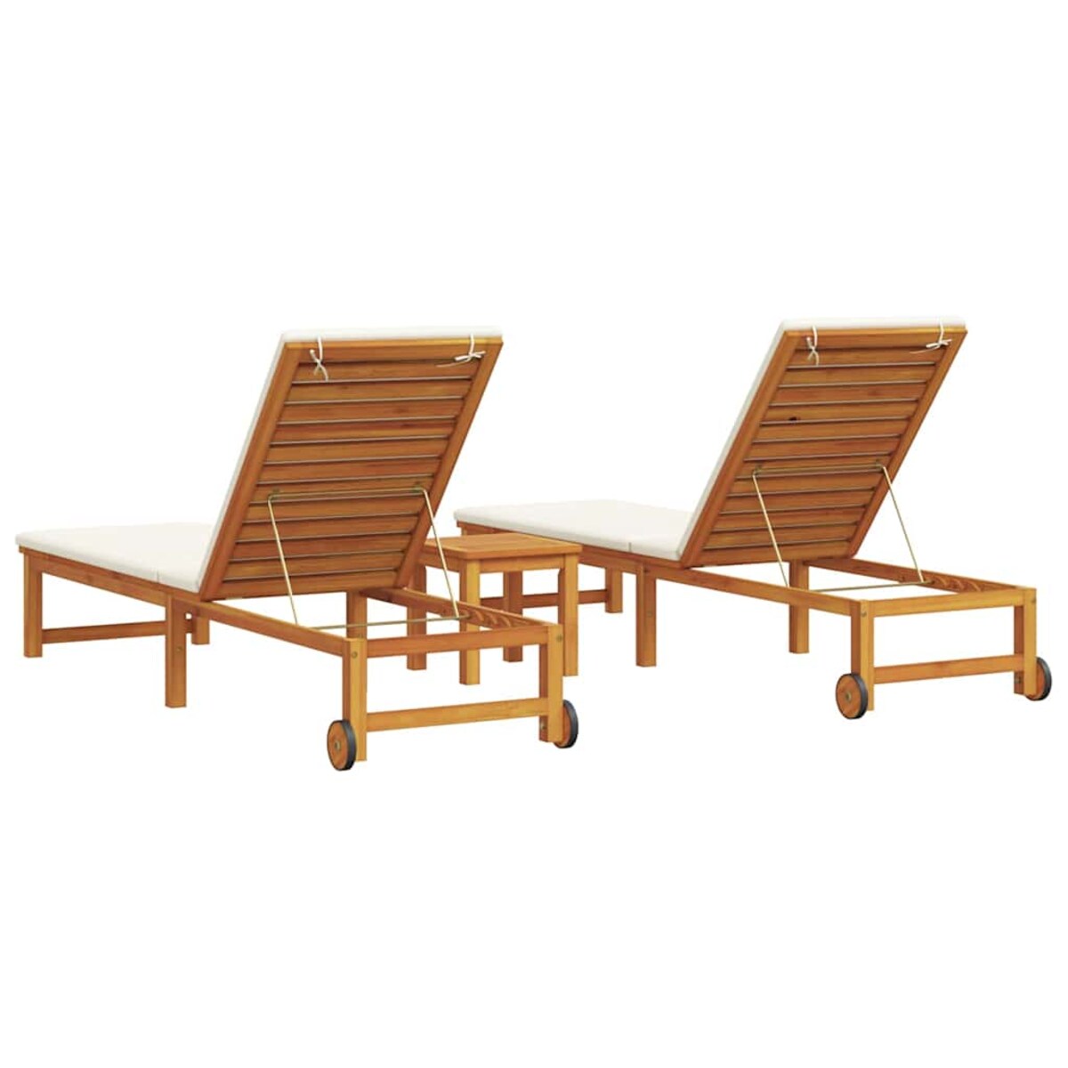 vidaXL Leżak 2-osoba 3 pcs Brązowy 35 x 35 x 34cm Lite drewno akacjowe