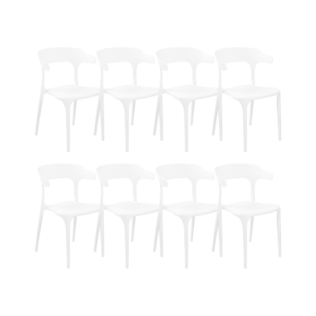 Zestaw 8 krzeseł do jadalni białe GUBBIO