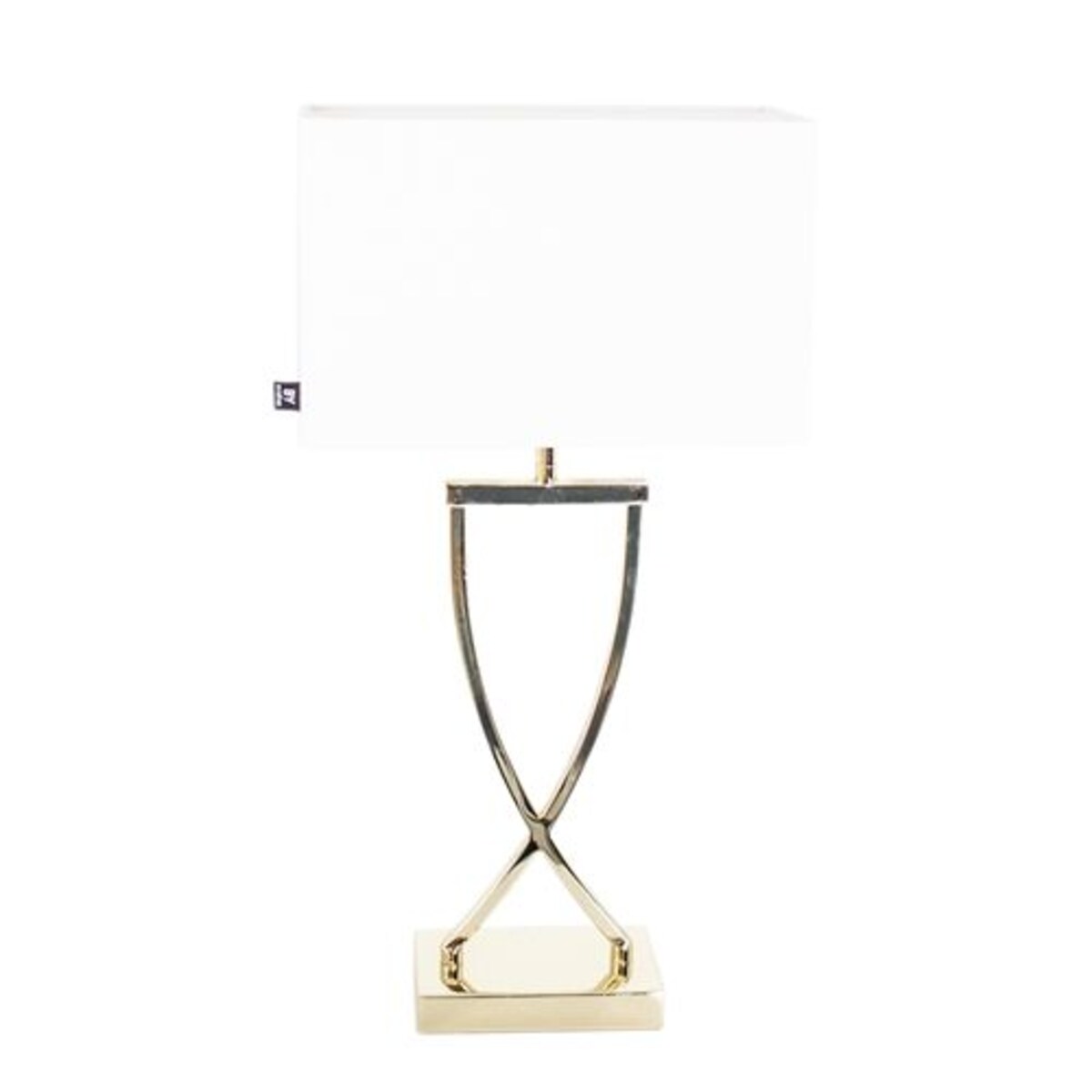 Stojąca lampa sypialniana Omega na szafkę nocną biała złota