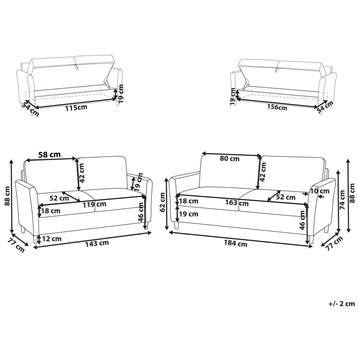 Komplet wypoczynkowy 5-osobowy niebieski MARE