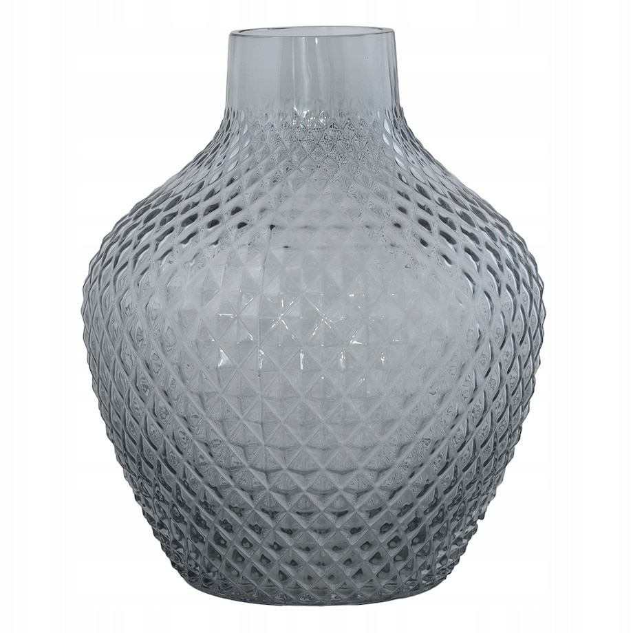 WAZON GRON szklany szary śr. 19cm