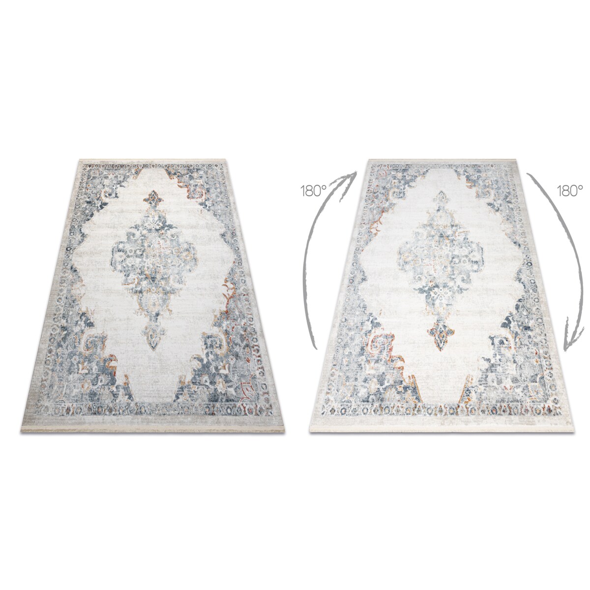 Dywan DISTIN 0826A biały / niebieski / 180x270 cm