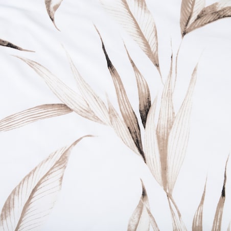 Pościel bawełniana 140x200 Livia biała w beżowe liście, Cottonlove