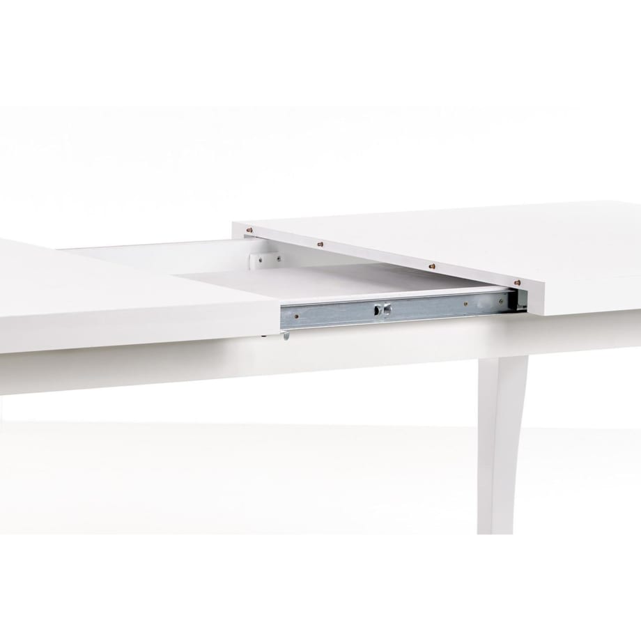 STÓŁ ROZKŁADANY 160-240 cm biały BUKOWE NOGI obrzeza ABS