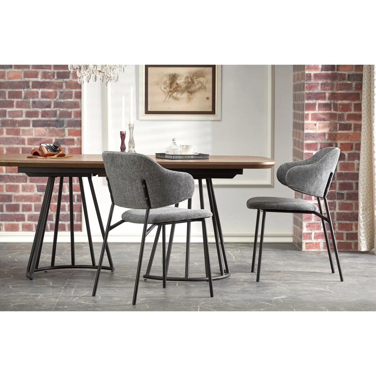 Krzesło tapicerowane K497 szare