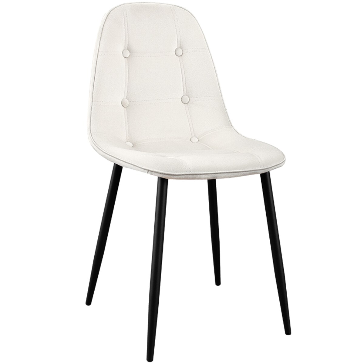 Krzesło tapicerowane welurowe do salonu jadalni guziki beżowe