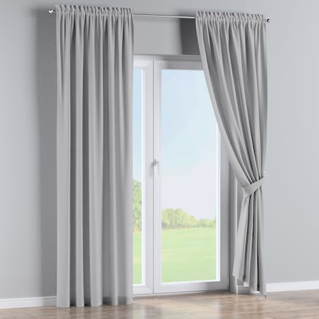 Zasłona na kanale z grzywką 1 szt. 130x260 srebrny