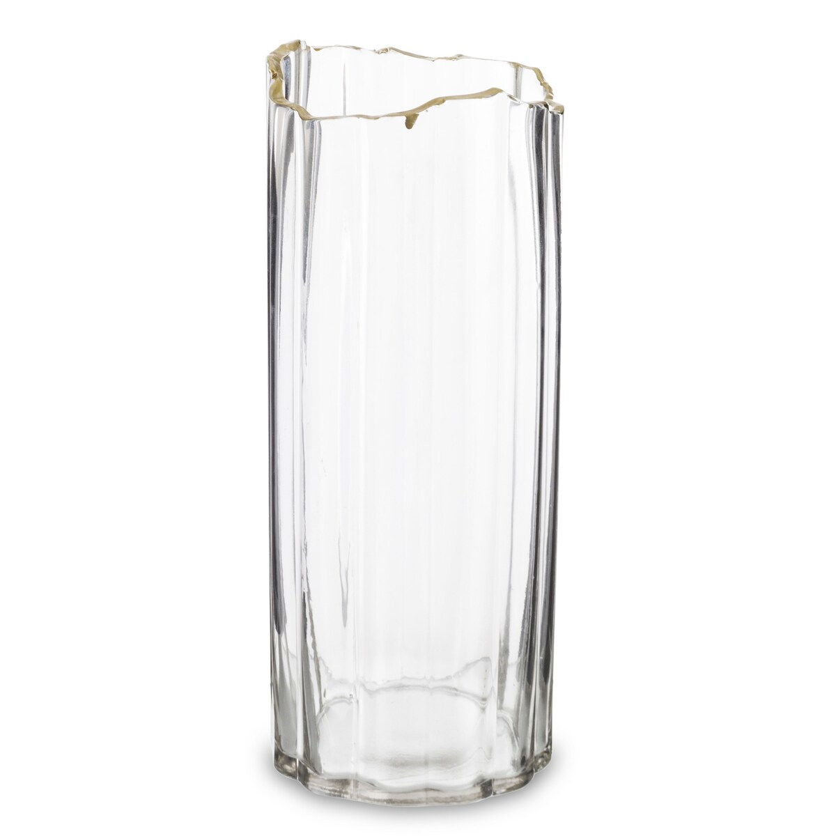 Wazon szklany nieregularny ze złotem 30 cm