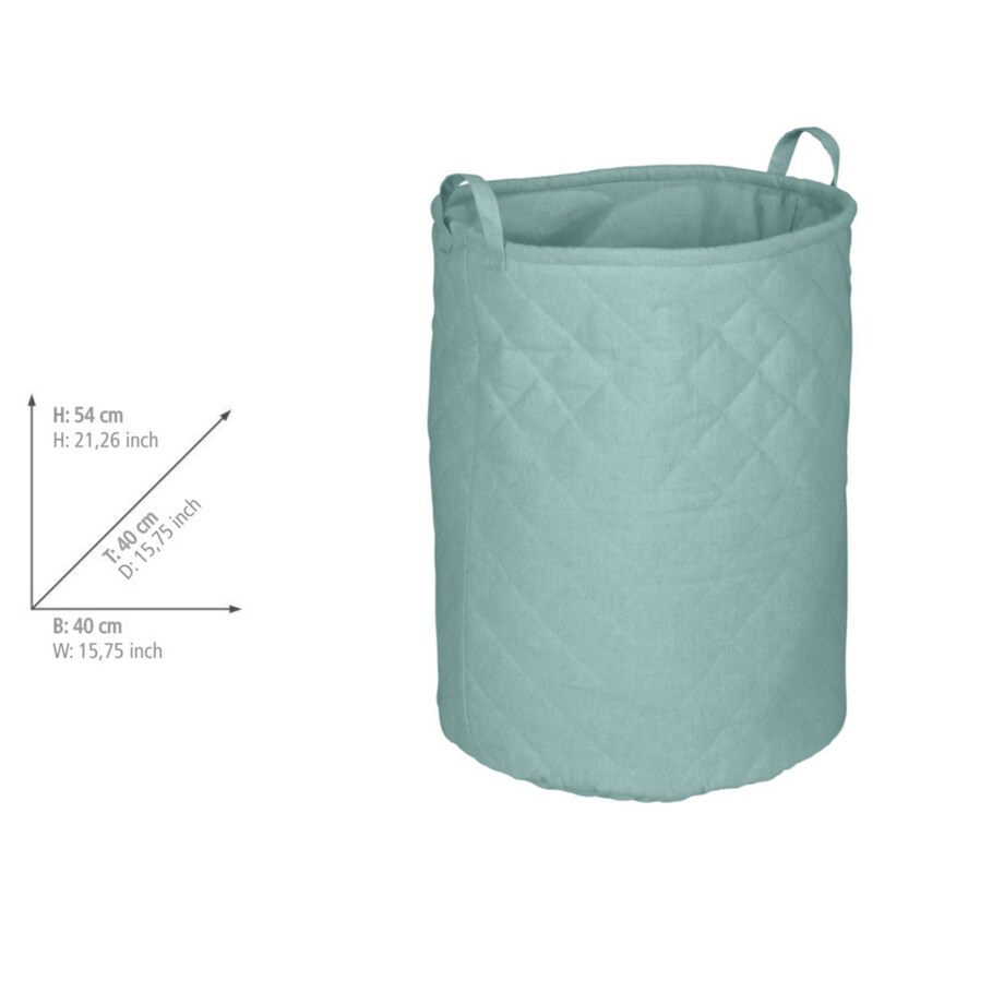 Kosz na pranie pikowany 54x40x40 cm TRAPUNTA miętowy