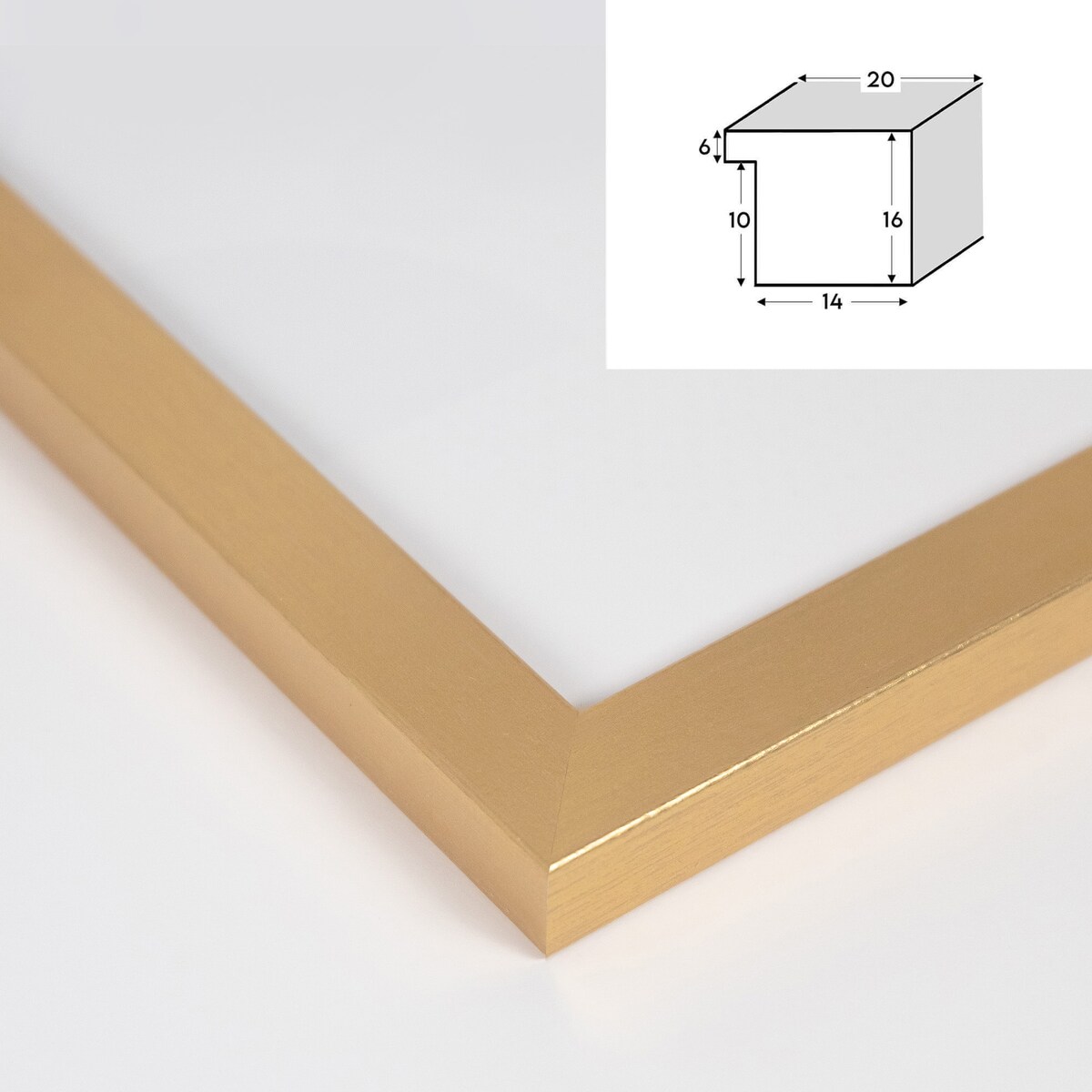 Ramka na zdjęcia 30x30 cm złota rama MDF z plexi do powieszenia pion poziom klasyczna kwadratowa ramka FRAMAI®