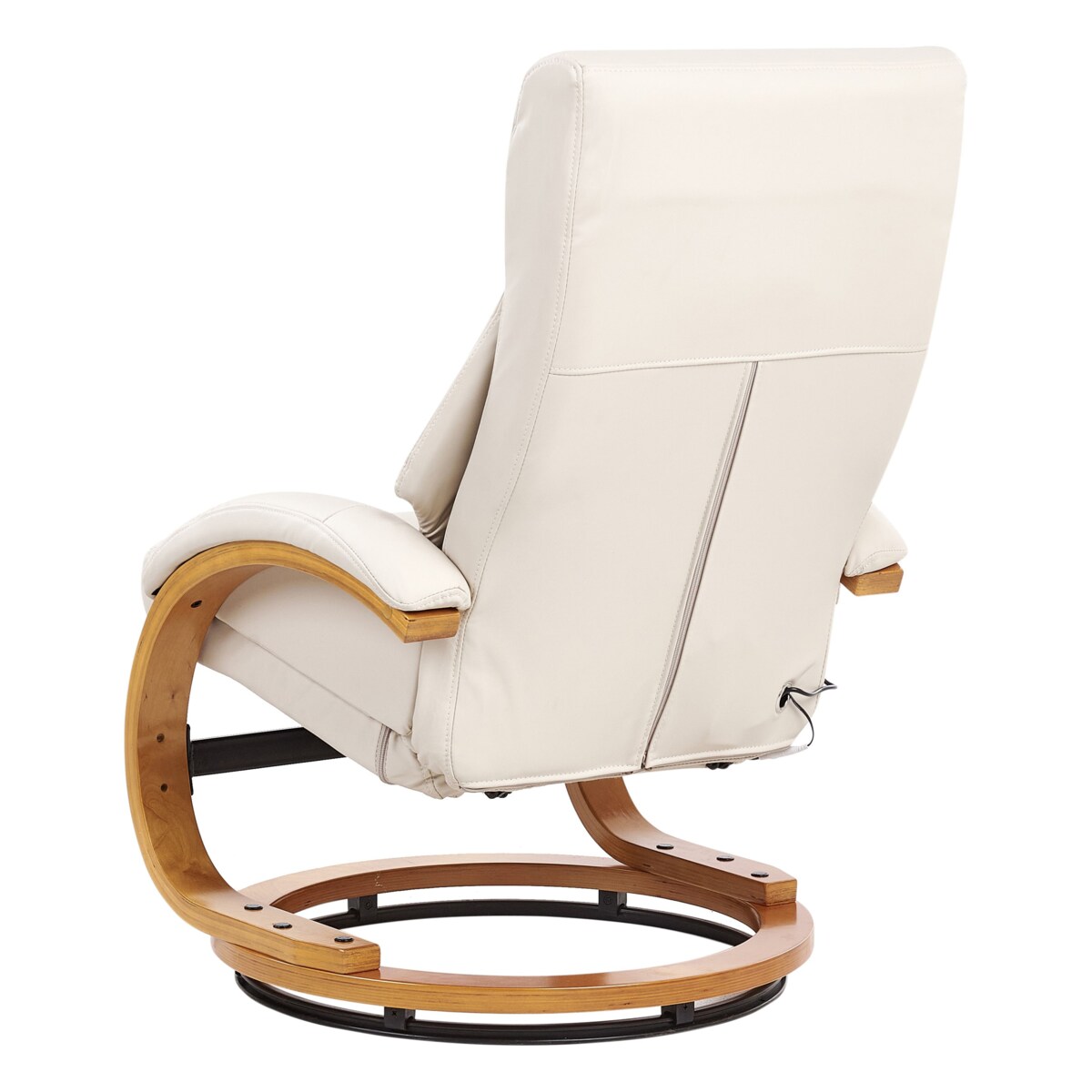 Fotel z masażem FORCE Z podnóżkiem Ekoskóra Jasnobeżowy