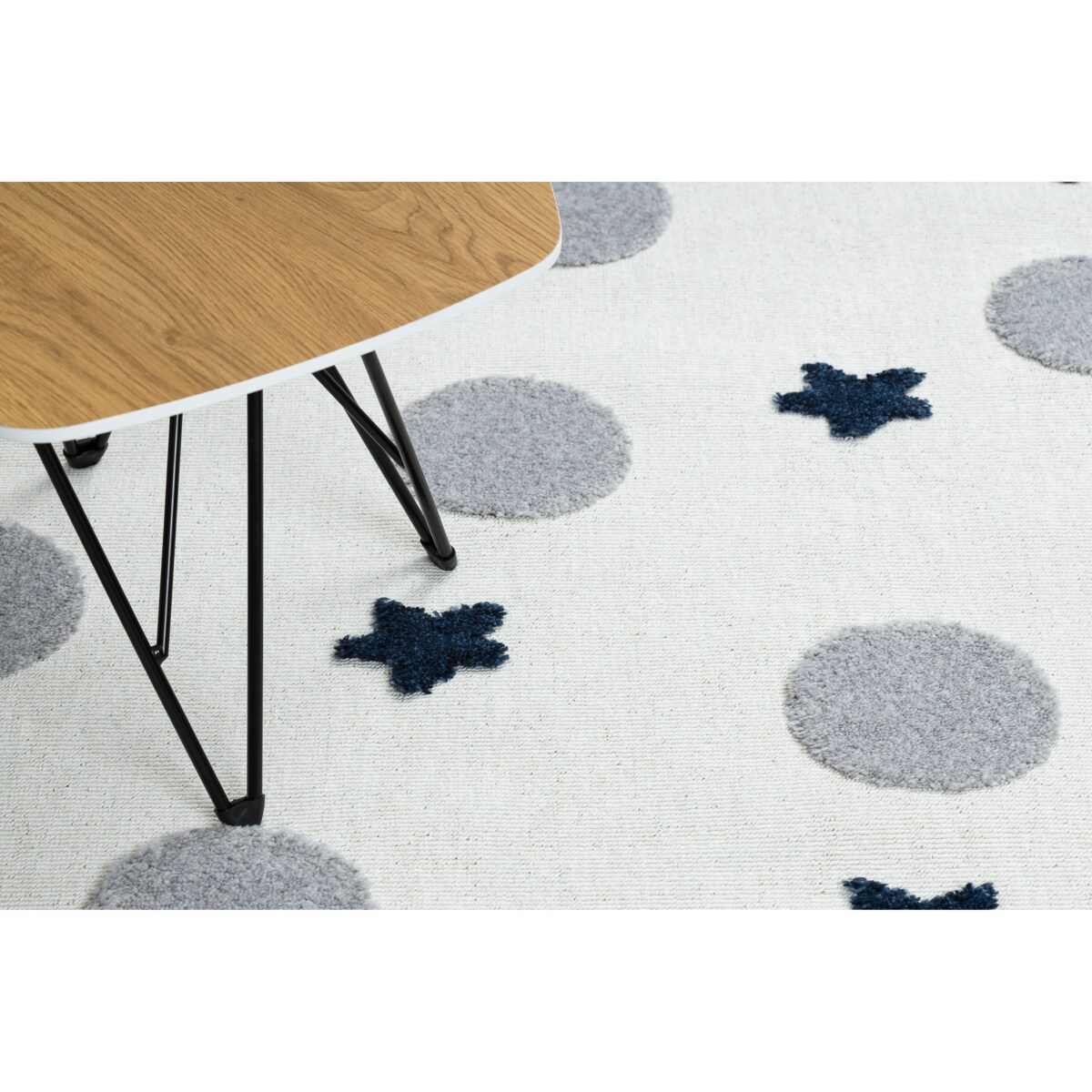 Dywan YOYO GD75 biały / szary - Gwiazdki, 140x190 cm