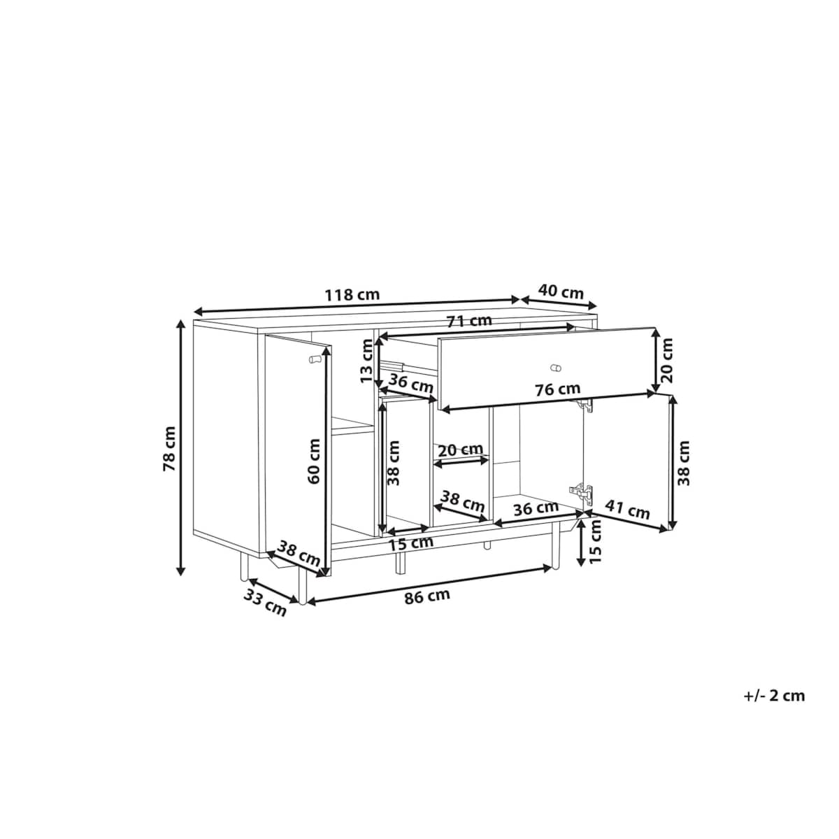 Komoda jasne drewno z białym ITACA