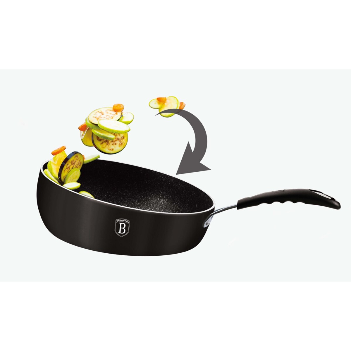 Patelnia głęboka 26cm Titanium BERLINGER HAUS Black Pro