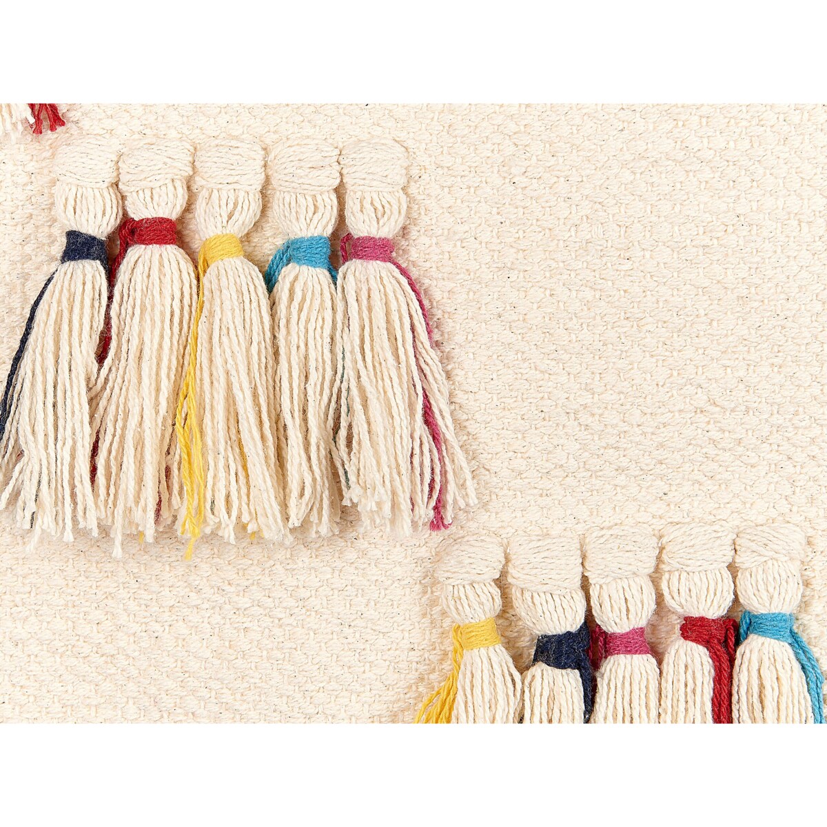 Dekoracja ścienna z frędzlami bawełniana beżowa BUREWALA