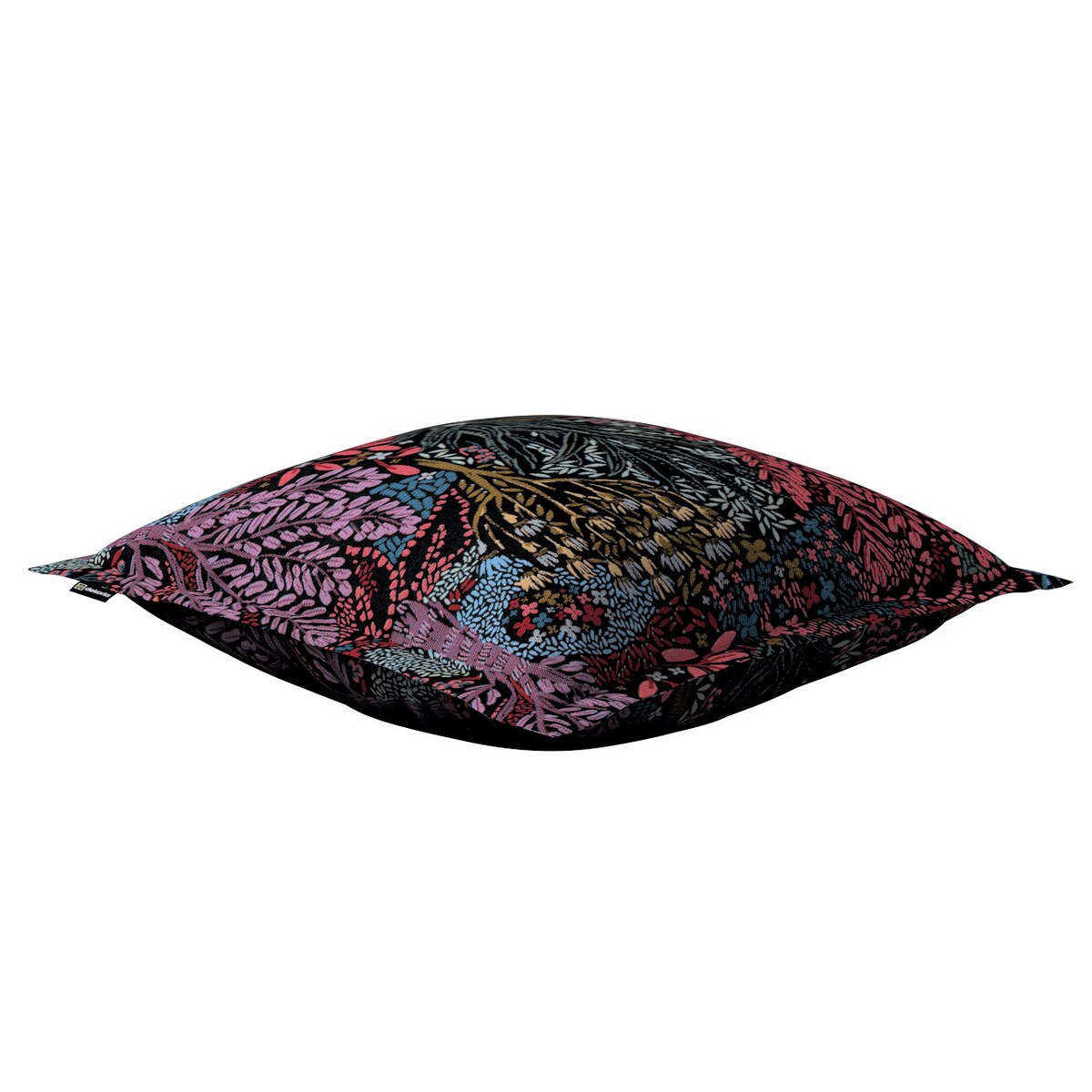 Poszewka Mona na poduszkę 45x45 kolorowe rośliny na czarnym tle