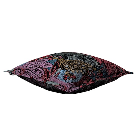 Poszewka Mona na poduszkę 45x45 kolorowe rośliny na czarnym tle