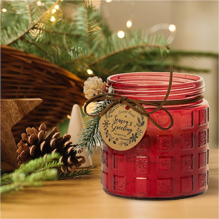 Świeczka Zapachowa Świeca Świąteczna Zapach Drzewny Dekoracja Czerwona