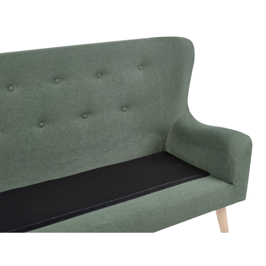 Ławka tapicerowana 2-osobowa zielona SKIBBY