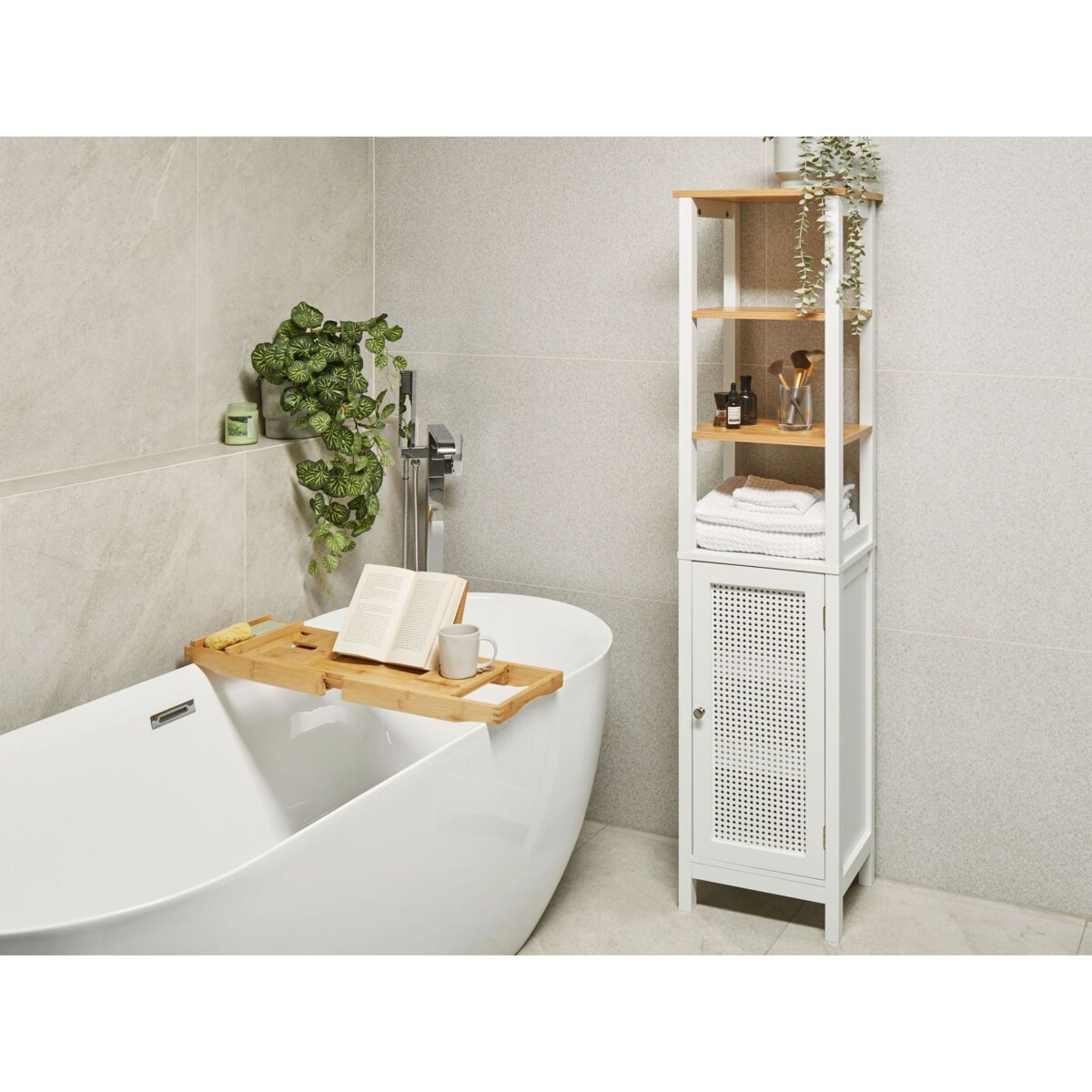 Szafka łazienkowa ALAMOS Drewno 40 cm 30 cm 160 cm Biały