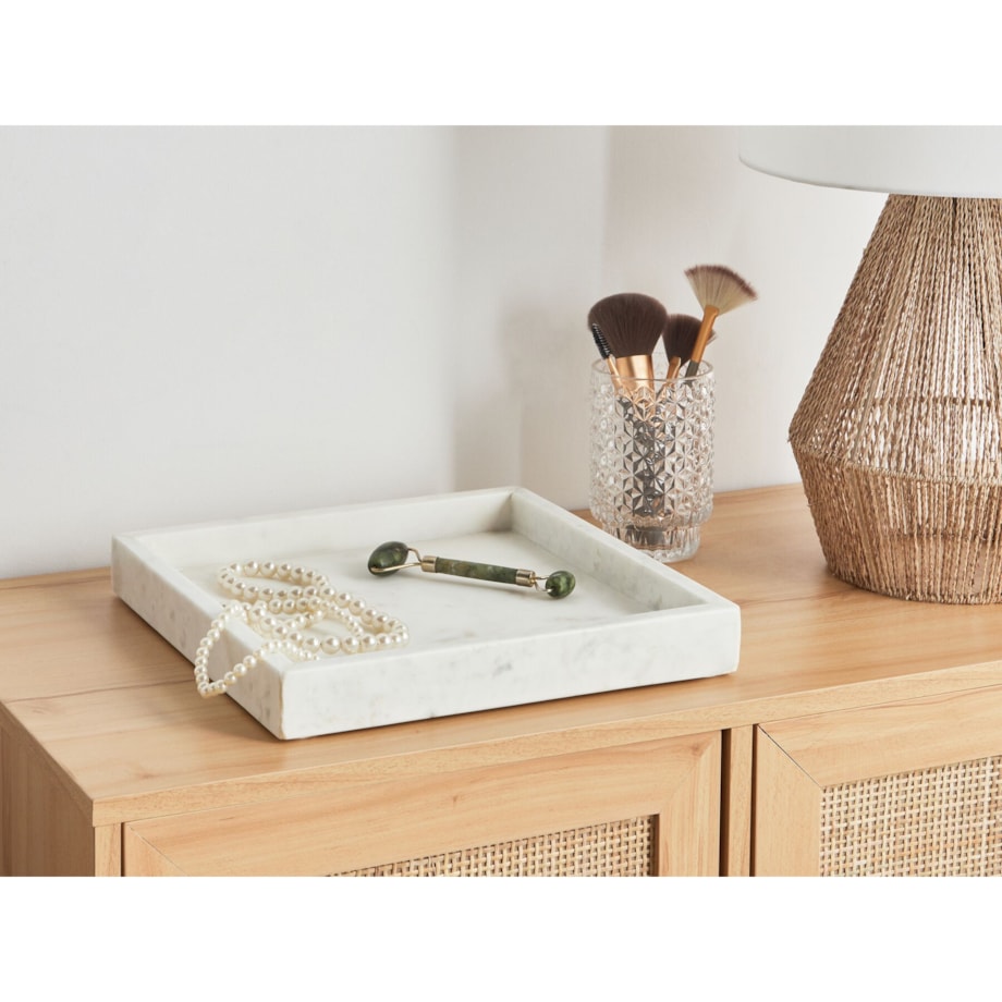 Taca dekoracyjna KATERINI Efekt marmuru Kamień Biały