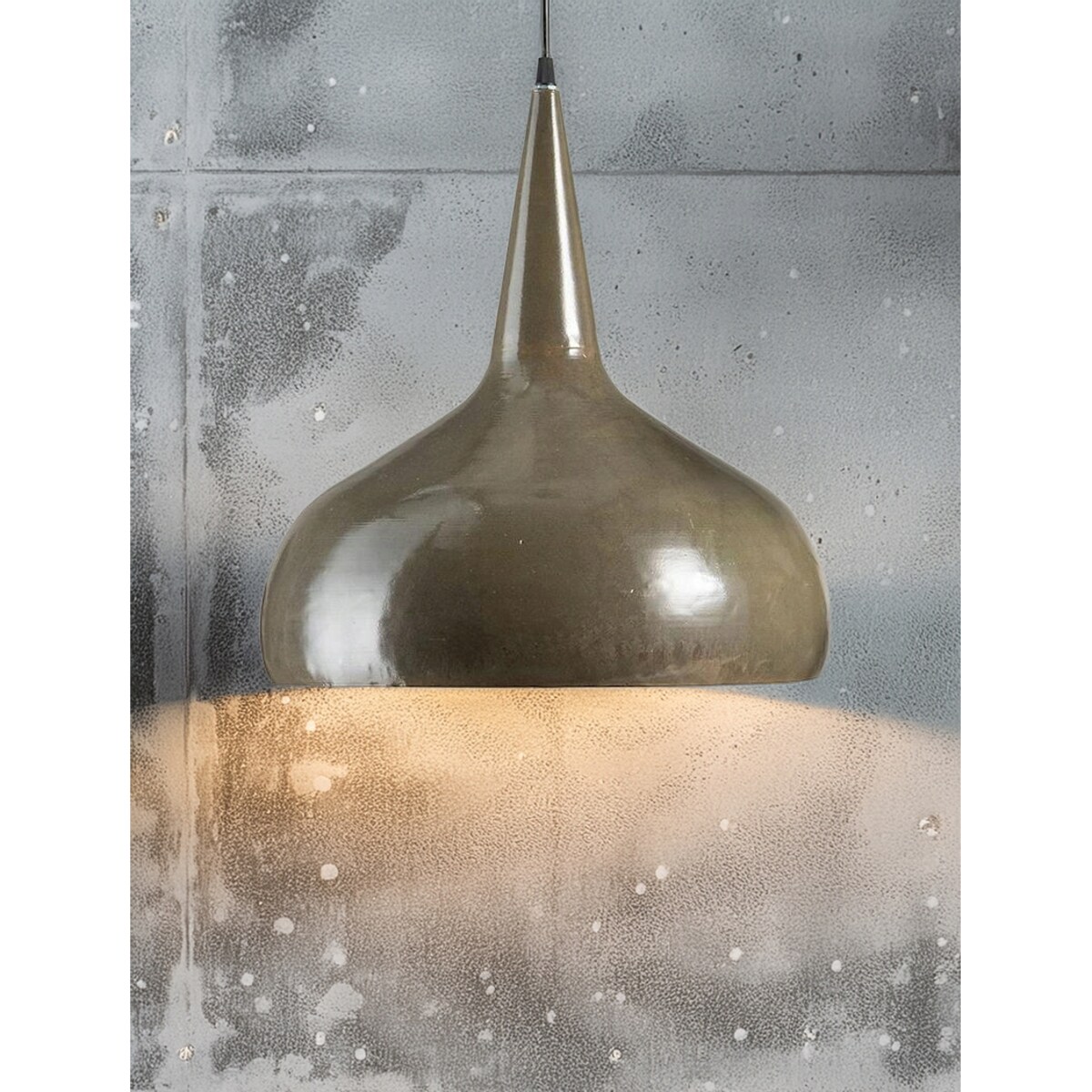 LAMPA SUFITOWA WISZĄCA NAD STÓŁ LOFT METALOWA BRĄZOWA E27 42cm DO SALONU