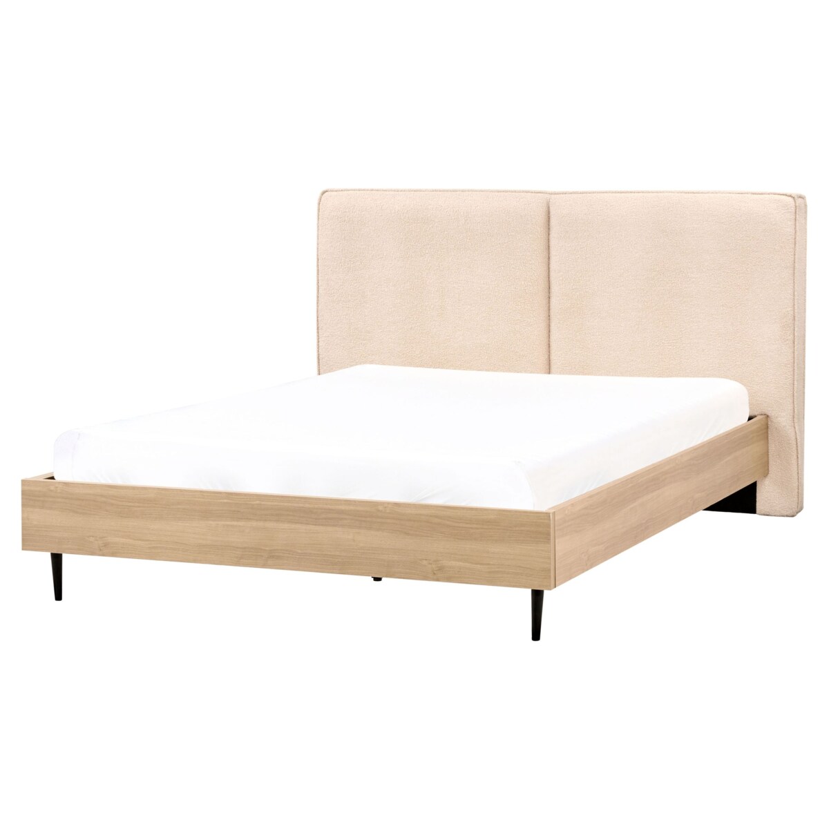 Łóżko Boucle IZERNORE 160 x 200 cm Beżowy