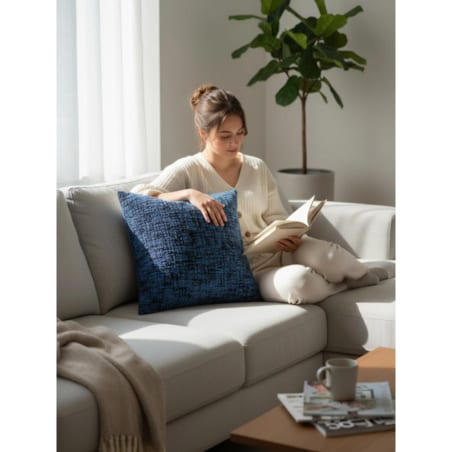 Granatowa Poduszka Dekoracyjna Stella 50x50 - melanż