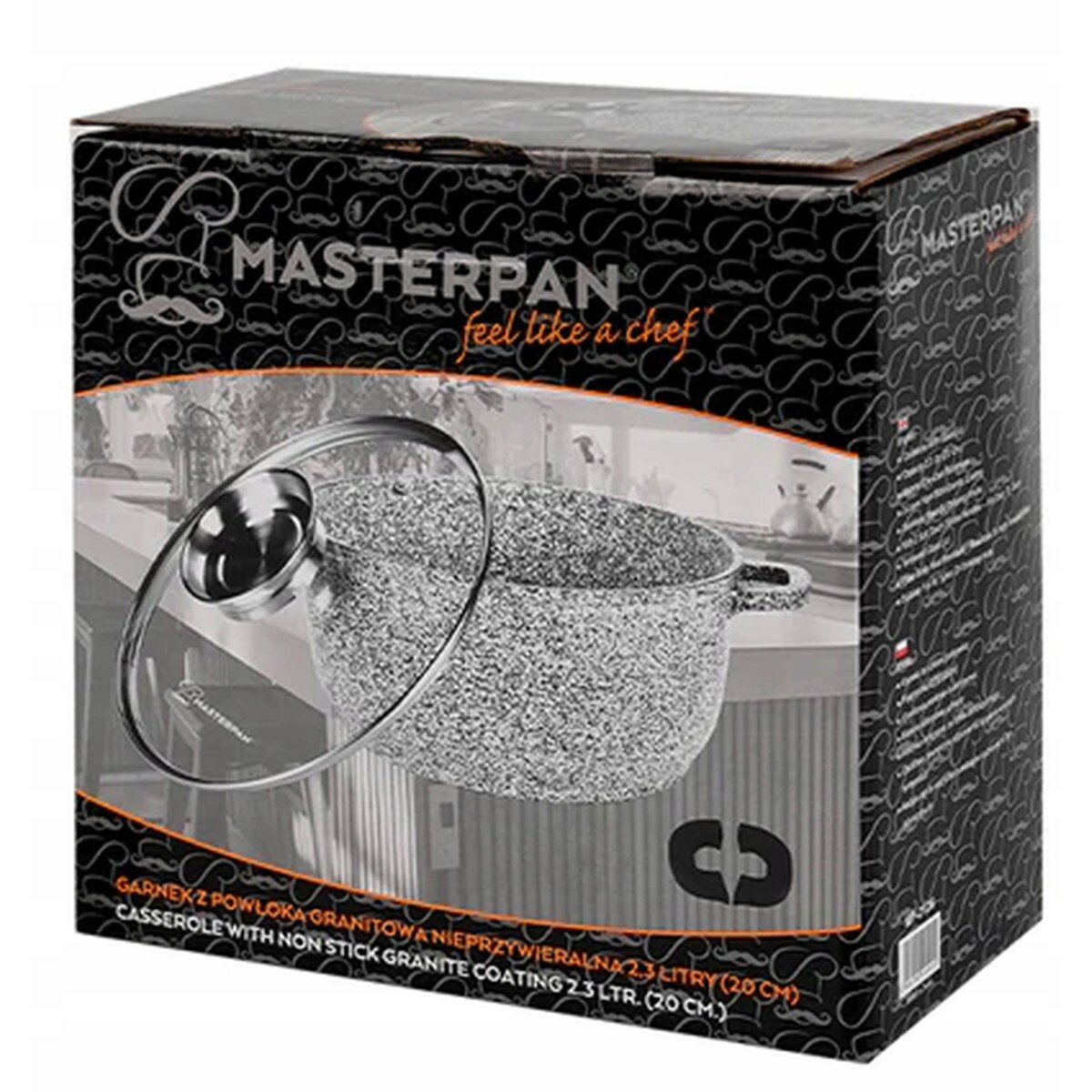 Garnek Granitowy 2.3L Z Pokrywką 20 Cm System Aroma Na Indukcję Gaz