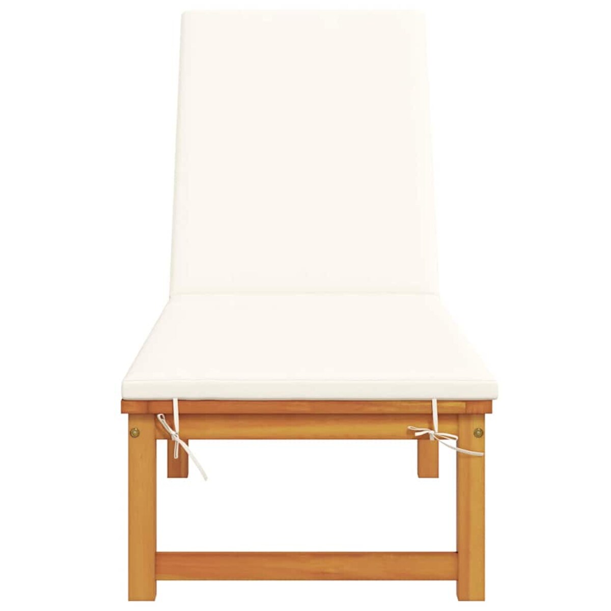 vidaXL Leżak z poduszką Brązowy 53 x 202 x 89cm Lite drewno akacjowe