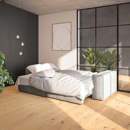 Melow 3-osobowa rozkładana sofa - jasnoszara