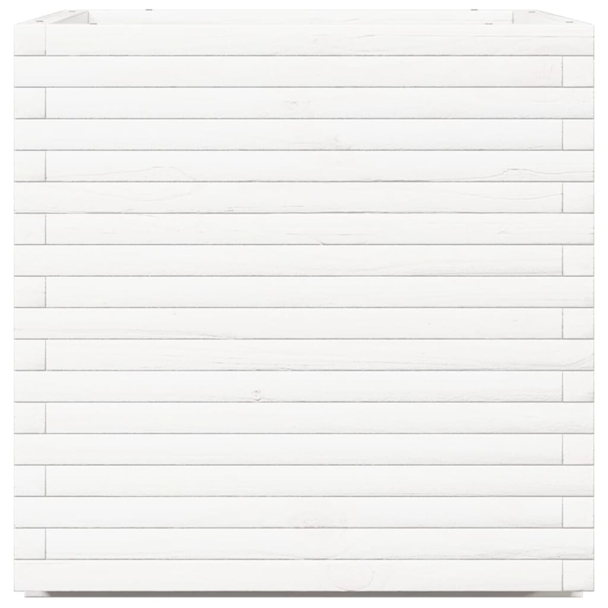 vidaXL Donica ogrodowa, biała, 70x70x72 cm, lite drewno sosnowe